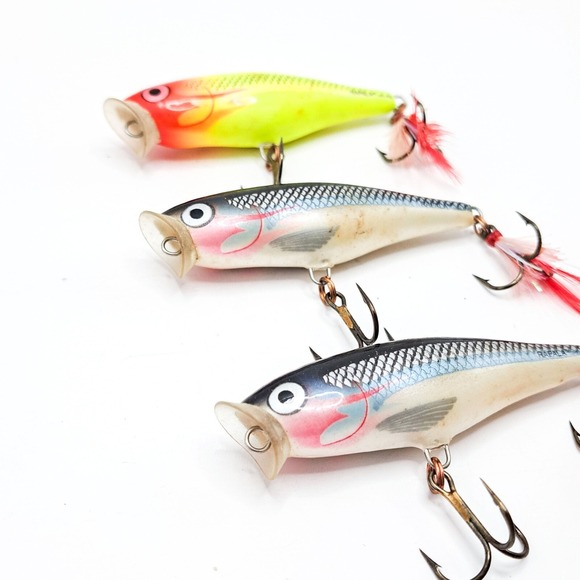 Rapala Fishing Lures Lot of 3 Made in Ireland Topwater Lure Feather Tail Vintage - Picture 5 of 8